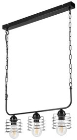 Lampadario a sospensione con catena MORGAN 3xE27/60W/230V nero/cromo