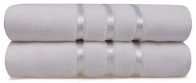 Set di 2 asciugamani da bagno in cotone bianco, 70 x 140 cm Dolce - Foutastic