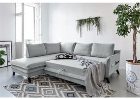 Divano letto angolare grigio chiaro L, angolo sinistro Charming Charlie - Miuform