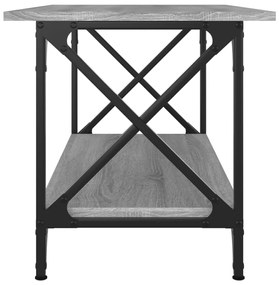 Tavolino grigio sonoma 80x45x45cm in legno multistrato e ferro
