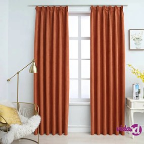 vidaXL Tende Oscuranti con Ganci 2 pz Ruggine 140x225 cm