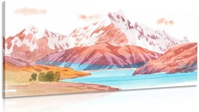 Stampa su tela – Paesaggio montano dipinto