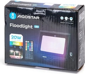 Aigostar - LED RGBW Proiettore LED/20W/230V IP65 + telecomando