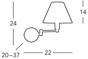 Kolarz 264.61.6 - Applique HILTON 1xE14/40W/230V