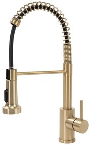REA-B4821 - Miscelatore per lavello con doccetta estraibile COLIN 42,5 cm, finitura oro spazzolato