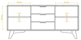 Cassettiera bassa in rovere 134x63 cm Greg - The Beds