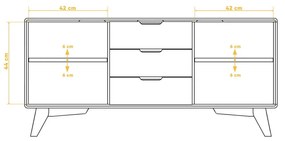 Cassettiera bassa in legno di faggio 134x63 cm Greg - The Beds