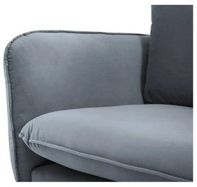 Divano in velluto grigio, 160 cm Florence - Cosmopolitan Design