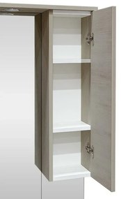 Mobile Bagno da terra 85 cm rovere grigio completo di specchio con pensile e LED