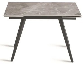 Tavolo con piano effetto Marmo Grigio base metallo allungabile fino a 180 cm ORESTE