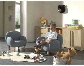 Poltrona per bambini blu con rivestimento in bouclé Rocky – Vipack