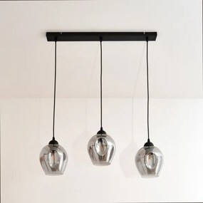 Lampadario a sospensione con filo LILI 3xE27/15W/230V nero/grigio