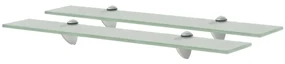 Mensole Galleggianti 2 Pz İn Vetro 60x20 Cm 8 Mm /