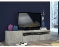 Mobile da soggiorno Porta TV, Made in Italy, Credenza per TV a 2 ante, Porta TV da salotto, cm 150x40h37, Cemento