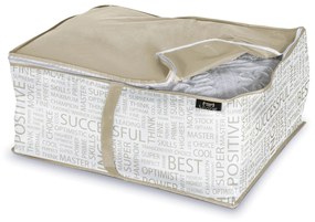 Custodia coperte Domopak Living Urban 55x45x25 cm bianca e oro