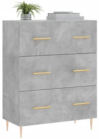 Credenza grigio cemento 69,5x34x90 cm in legno multistrato