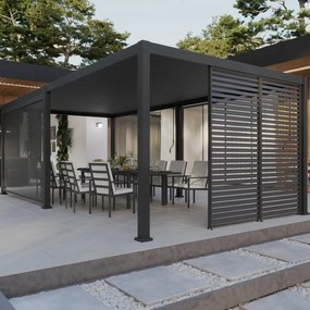 Pergola in alluminio grigio scuro 360x360 cm - Modus NATERIAL