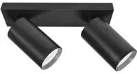 Plafoniera rettangolare LED 2 faretti orientabile luci soffitto parete specchio negozio cucina ufficio 230V nero