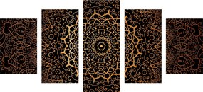Quadri 5 pezzi – Mandala vintage in stile indiano