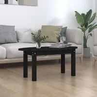 Tavolino da Salotto Nero 80x40x35 cm in Legno Massello di Pino cod mxl 5661