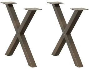 Gambe Tavolino Caffè A X 2 Pz Naturale 50x(42-43) Cm Acciaio /