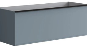Mobile da bagno sospeso sotto lavabo L 120 x H 40 x P 45.5 cm blu laccato opaco, 1 cassetto Pixel frame