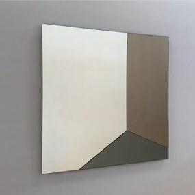 Specchio quadrato moderno 80x80 cm con vetro fumč e bronzo - GEORGE