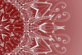 Stampa su tela – Mandala bianco su sfondo bordeaux