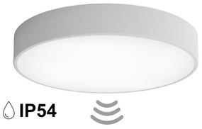 Plafoniera da bagno con sensore CLEO, 4xE27/24W/230V, Ø 50 cm, IP54, grigia