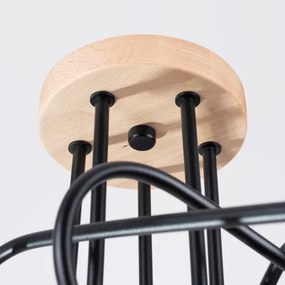 Sollux SL.1478 - Lampadario a plafone EMBER 5xE27/15W/230V nero/beige/faggio