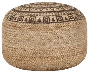 Pouf Lavorato A Mano Marrone 45x30 Cm İn Juta /
