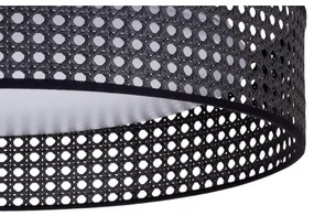 Duolla - Plafoniera LED ROLLER RATTAN LED/24W/230V diametro 45 cm nero