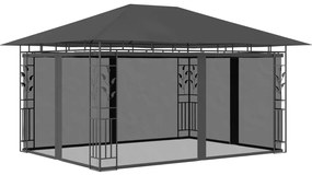 Gazebo Con Zanzariera 4x3x2,73 M Antracite 180 G/m² /