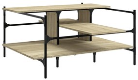 Tavolino salotto rovere sonoma 100x100x48,5cm legno multistrato