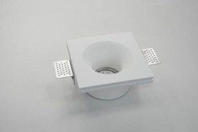 Portafaretto GU10 e MR16 Quadrato in Gesso Pitturabile Ø120x120 mm