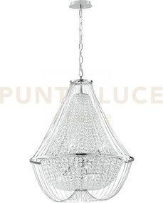 Lampadario a sospensione vienna cromo 6 luci attacco e14 60x120cm i...