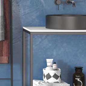 Mobile bagno metallico 135 cm con due piani NET-135 - KAMALU