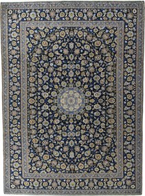 Kashan Tappeto 410x300 Blu (Iran) Annodato A Mano