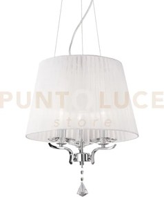 Pegaso lampadario 3 luci attacco e14 con paralume bianco finitura c...