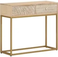 Tavolo Consolle 90x30x76 cm in Legno Massello di Mango e Ferro 372013