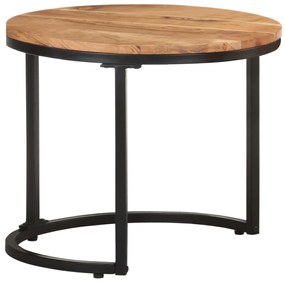 Tavolini laterali 3 pz in legno massello di acacia