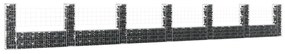 Cesto Gabbione A U Con 7 Pali İn Ferro 740x20x100 Cm /