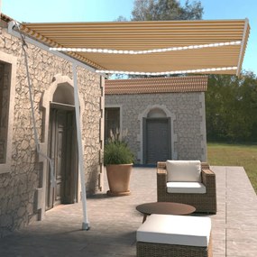 Tenda Automatica Sensore Vento E Led 350x250 Cm Gialla Bianca /