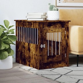 Gabbia Cani Da Arredamento Rovere Fumo 55x80x68cm Multistrato /