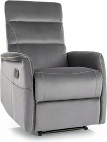 Poltrona reclinabile Solon M Velvet in velluto grigio – 74x86-162x106 cm