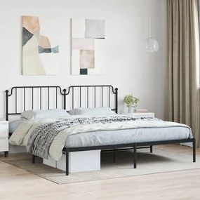 Giroletto Con Testiera İn Metallo Nero 200x200 Cm /