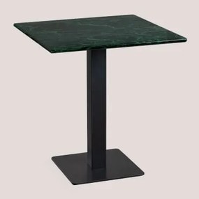 Tavolo Bar Quadrato In Marmo Livanto Verde & ↔︎ 60 Cm & Nero - Sklum