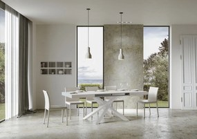 Tavolo Estensibile Volantis con Struttura Bianca P.90, 90x200/304 / Bianco Frassino