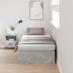 Struttura letto  grigio cemento cemento singolo contenitore