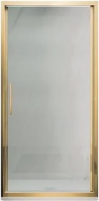 Porta doccia L 91 cm x H 195 cm per nicchia in vetro trasparente SP. 6 mm, profilo dorato, serie Record